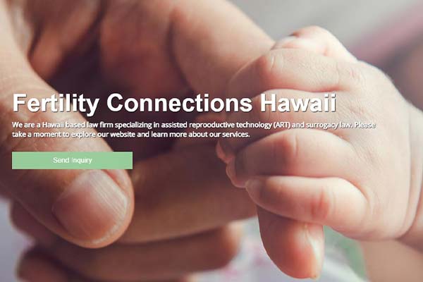 image of Fertility Connections Hawaii website homepage